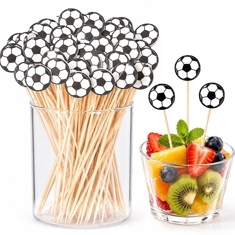 Party Games No Supplies - 10/20/30pcs 축구 과일 픽 12cm 컵케익