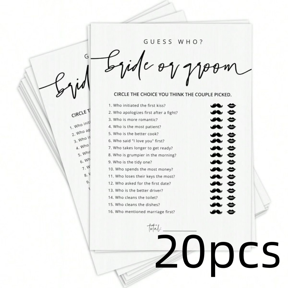 Party Games Bridal Shower - 20 Pcs 웨딩 게임 재미있는 신부