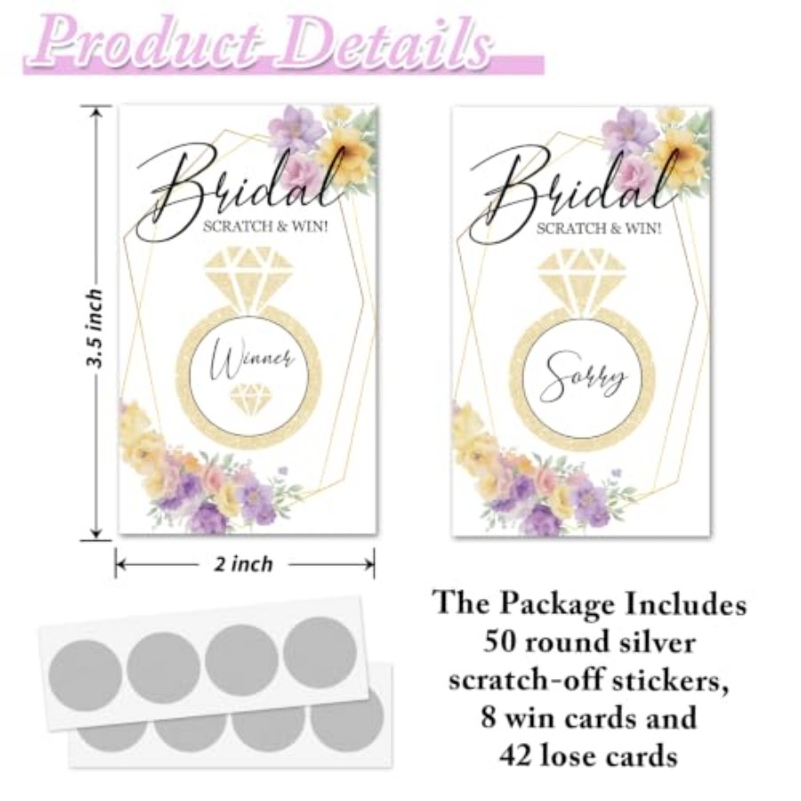 골든 링 브라이덜 샤워 스크래치 게임, 약혼 파티 선물 - Party Games Bridal Shower 리뷰 및 가격