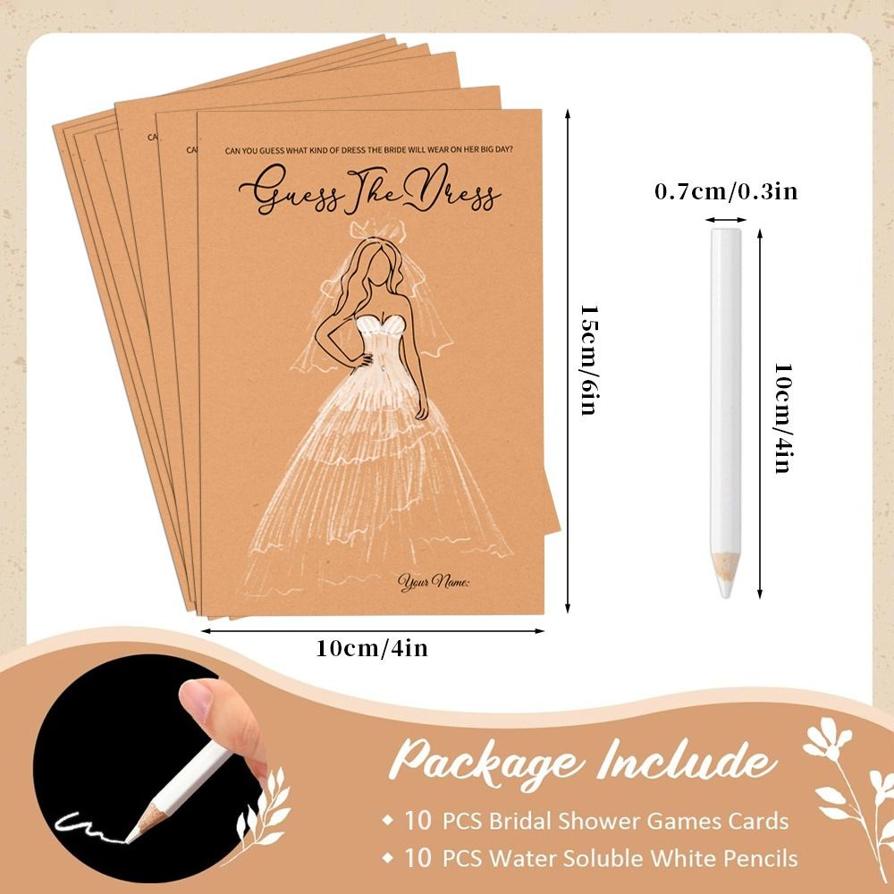 10개입 드레스 추측 브라이덜 샤워 게임, 인터랙티브  - Party Games Bridal Shower 리뷰 및 가격