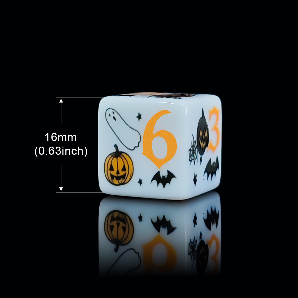 12개입 16MM 화이트 아크릴 프린트 D6 주사위 할 - Party Games Console 리뷰 및 가격
