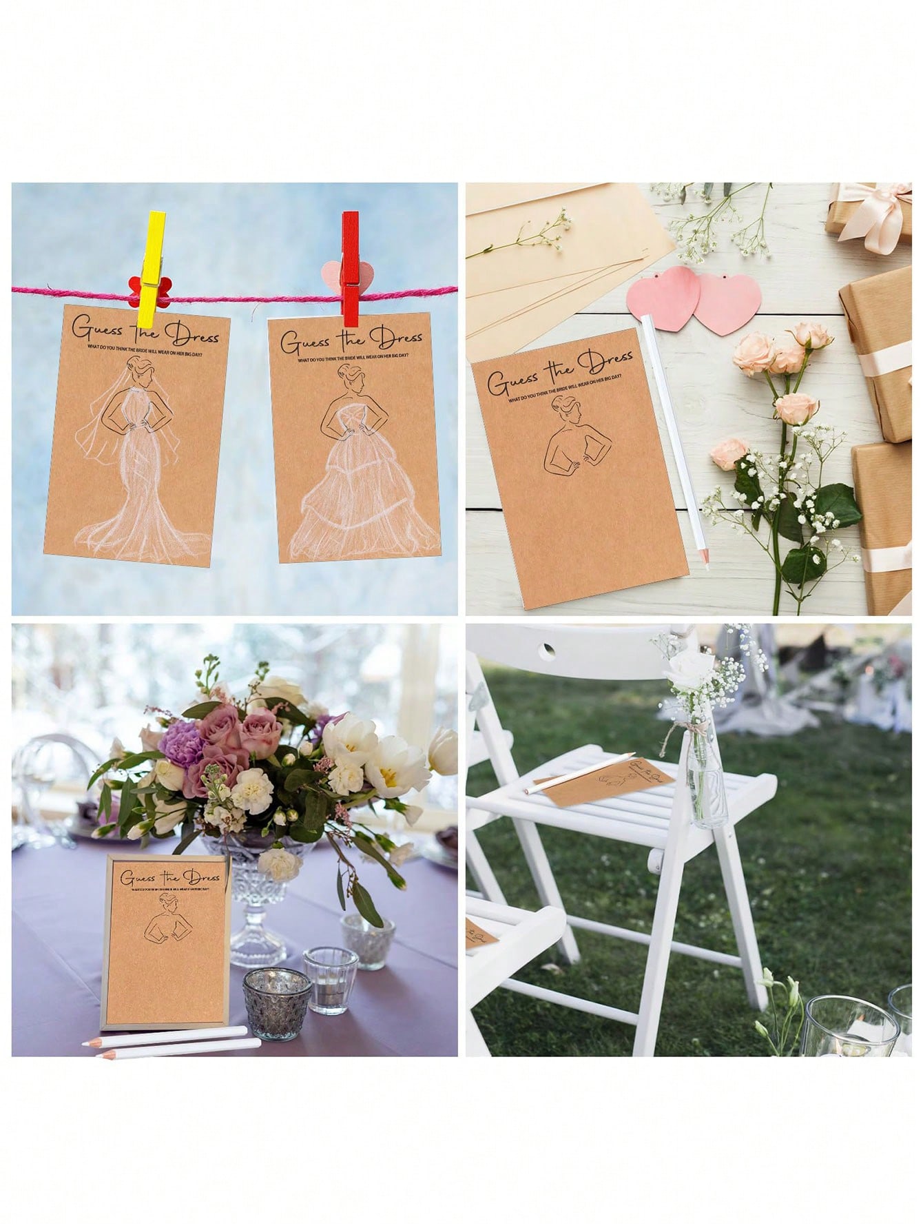 20/40pcs 드레스 추측 신부 샤워 게임 세트 DI - Party Games Bridal Shower 리뷰 및 가격